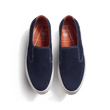 Tennis 1938 Slip On Roland-Garros [Cuir veau velours bleu marine détails cuir veau sport orange terre battue]
