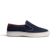 Tennis 1938 Slip On Roland-Garros [Cuir veau velours bleu marine détails cuir veau sport orange terre battue]