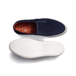 Tennis 1938 Slip On Roland-Garros [Cuir veau velours bleu marine détails cuir veau sport orange terre battue]