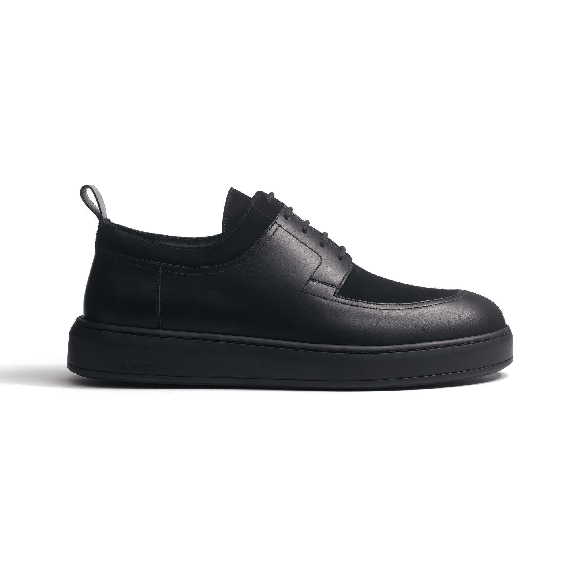 Basket Chasse On Time  [cuir veau sport noir & cuir veau velours noir]