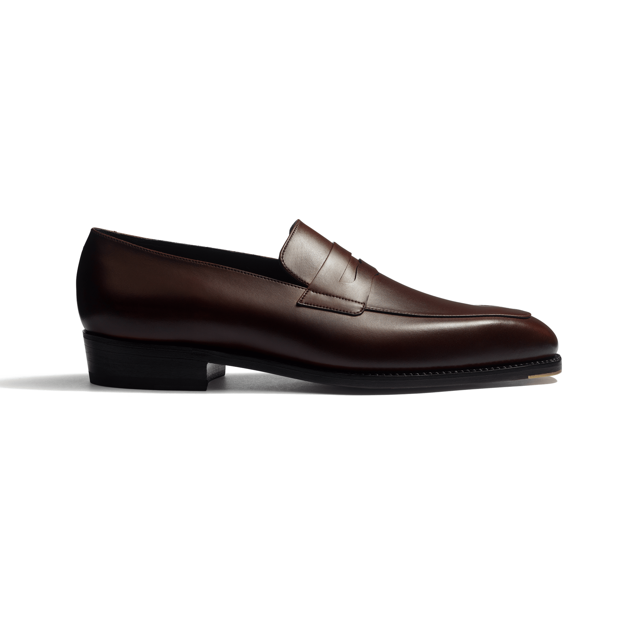 Fusain Loafer with strap [Men Dark brown calfskin with shades]