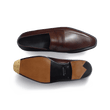 Fusain Loafer with strap [Men Dark brown calfskin with shades]