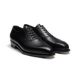 Richelieu a plastron perfore Fusain [homme cuir veau box noir et alligator noir]