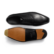 Richelieu a plastron perfore Fusain [homme cuir veau box noir et alligator noir]