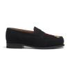 Mocassin 180 [femme cuir chèvre velours noir et broderies rouge et or]