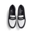 Mocassin 180 [femme cuir veau box noir et cuir veau souple blanc]