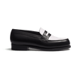 Mocassin 180 [femme cuir veau box noir et cuir veau souple blanc]