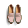 Mocassin 180 [femme cuir veau velours rose clair, parme et vieil or]