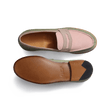 Mocassin 180 [femme cuir veau velours rose clair, parme et vieil or]