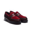 Mocassin 180 [femme cuir veau box mélèze & cuir veau velours bordeaux]