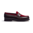 Mocassin 180 [femme cuir veau box mélèze & cuir veau velours bordeaux]