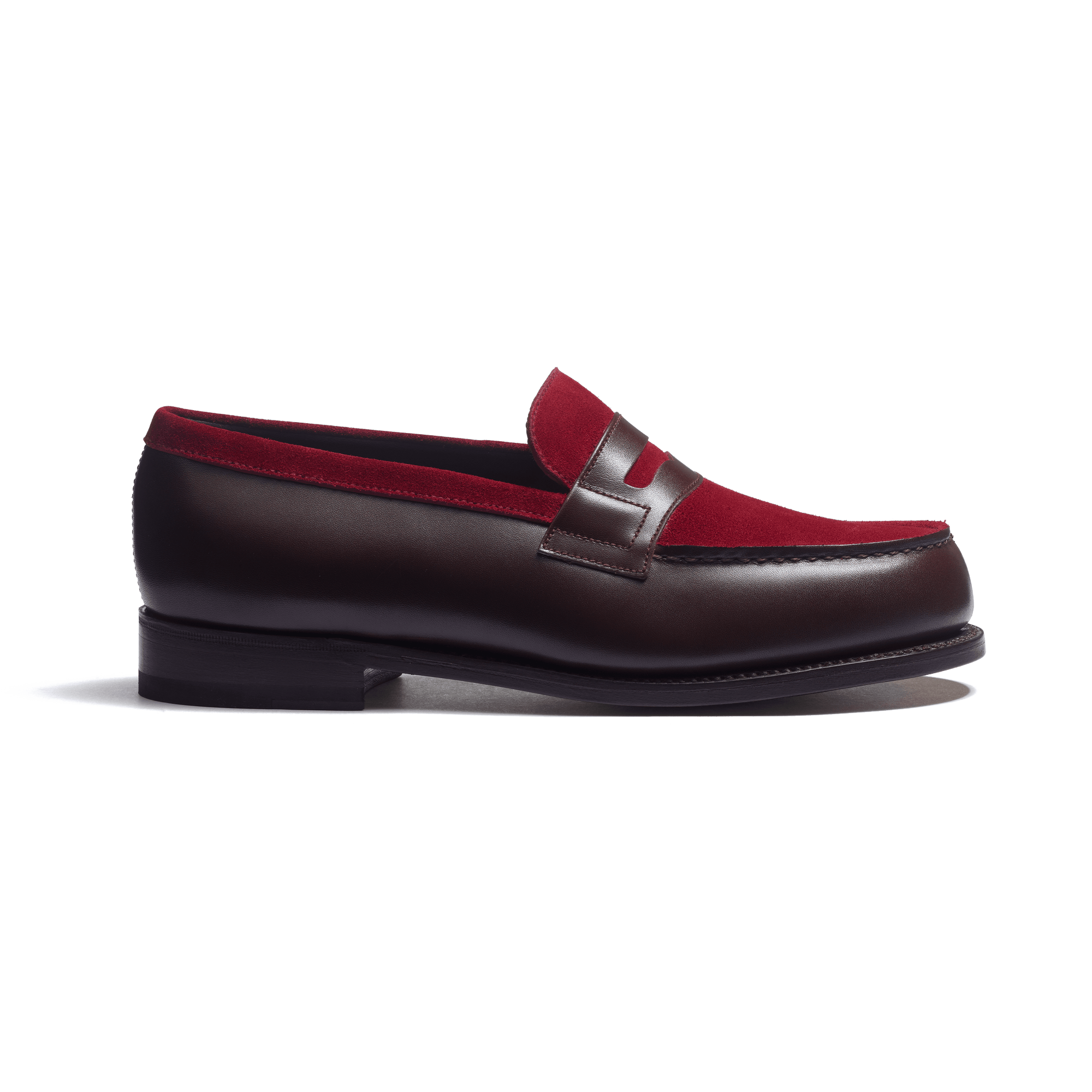 180 Loafer [Women Dark brown boxcalf & Burgundy suede calf leather]