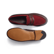 Mocassin 180 [femme cuir veau box mélèze & cuir veau velours bordeaux]