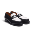 Mocassin 180 [femme cuir veau box marine & cuir veau lisse java blanc]