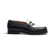 Mocassin 180 [femme cuir veau box marine & cuir veau lisse java blanc]