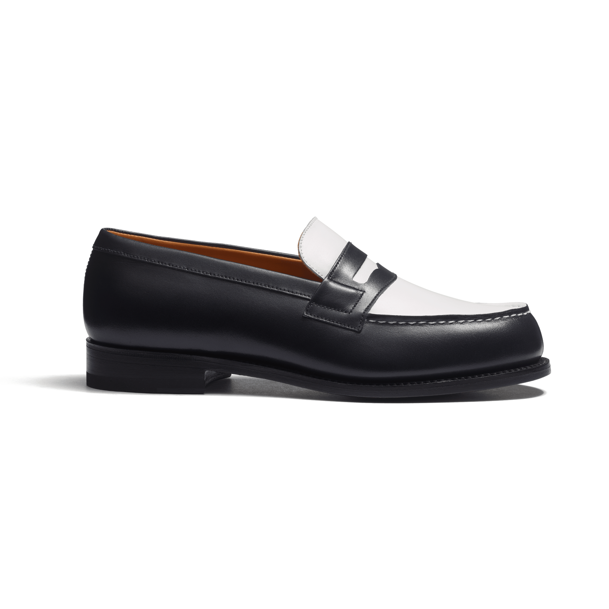 180 Loafer [Women Navy boxcalf & white soft calfskin]