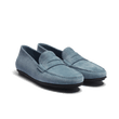 Mocassin de conduite Warning [homme cuir veau velours bleu clair]