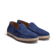Mocassin Espadrille Uzès [homme cuir veau velours bleu de Limoges]