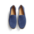 Mocassin Espadrille Uzès [homme cuir veau velours bleu de Limoges]