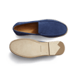Mocassin Espadrille Uzès [homme cuir veau velours bleu de Limoges]
