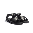 Sandale Double V [homme cuir veau lisse noir]