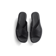 Mule Croisée Double V [homme cuir veau lisse noir]