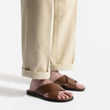 Mule Croisée Double V [homme cuir veau lisse bergeronnette]