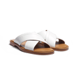 Mule Croisée Double V [homme cuir veau lisse blanc]