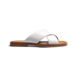 Mule Croisée Double V [homme cuir veau lisse blanc]