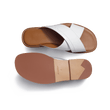 Mule Croisée Double V [homme cuir veau lisse blanc]