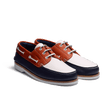 Derby DoubleVent Roland-Garros [homme cuir veau grainé marine, blanc, orange, details en cuir veau lisse blanc]