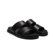 Mule Anatomique Double V [homme cuir veau lisse noir]