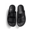 Mule Anatomique Double V [homme cuir veau lisse noir]