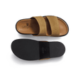 Mule Anatomique Double V [homme cuir veau velours sable]