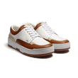 Basket On Top [cuir veau sport blanc détails beige et camel]
