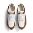 Basket On Top [cuir veau sport blanc détails beige et camel]
