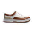 Basket On Top [cuir veau sport blanc détails beige et camel]