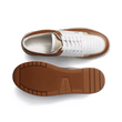 Basket On Top [cuir veau sport blanc détails beige et camel]