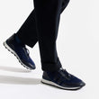 On My Way Knit Sneaker [Men Navy Knit, Navy blue sport calfskin]