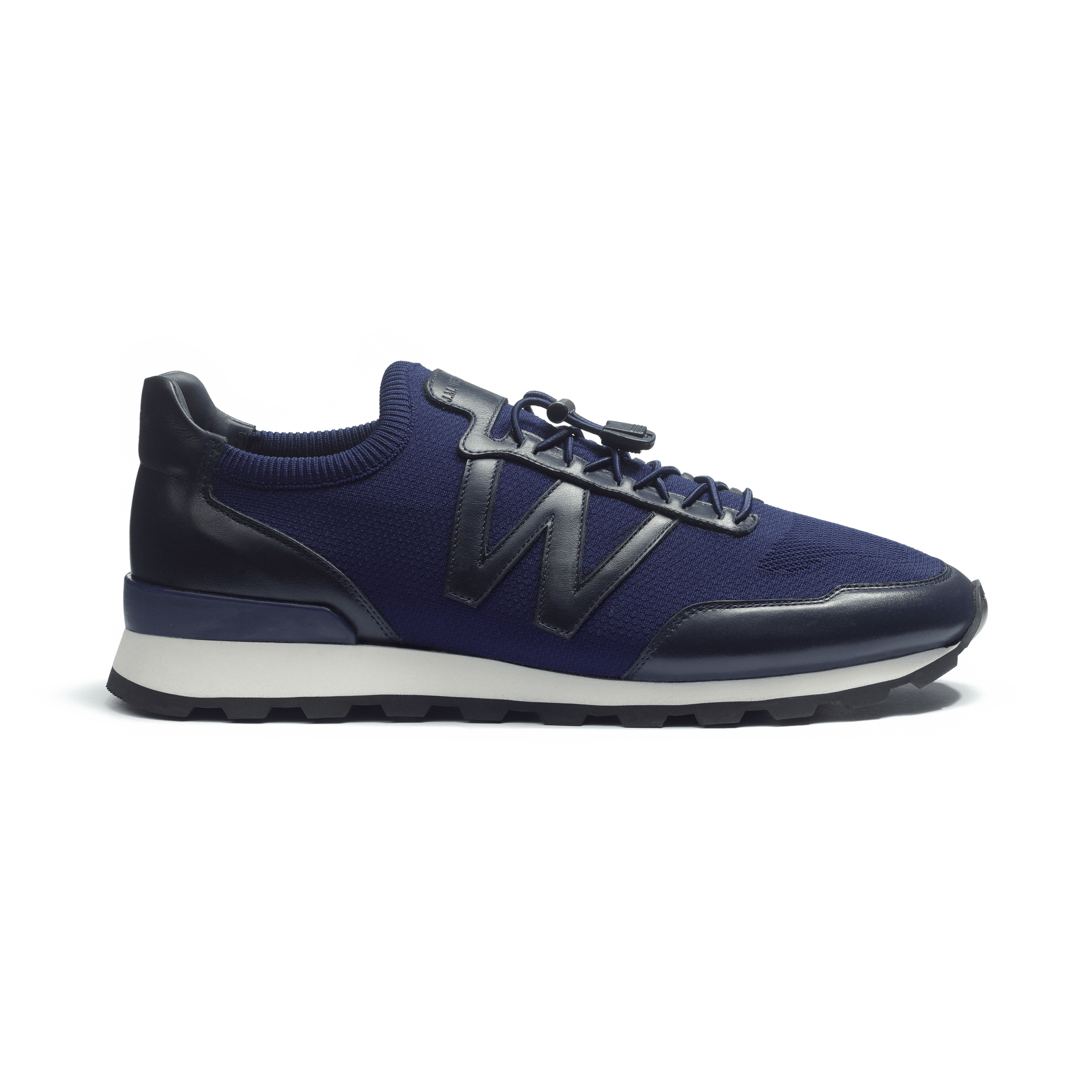 On My Way Knit Sneaker [Men Navy Knit, Navy blue sport calfskin]