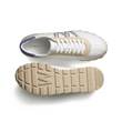 On My Way Sneaker [White soft calfskin with beige and blue details]