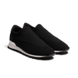 Basket On My Way Full Knit [homme cuir veau sport noir et maille knit noir et signature W gris]