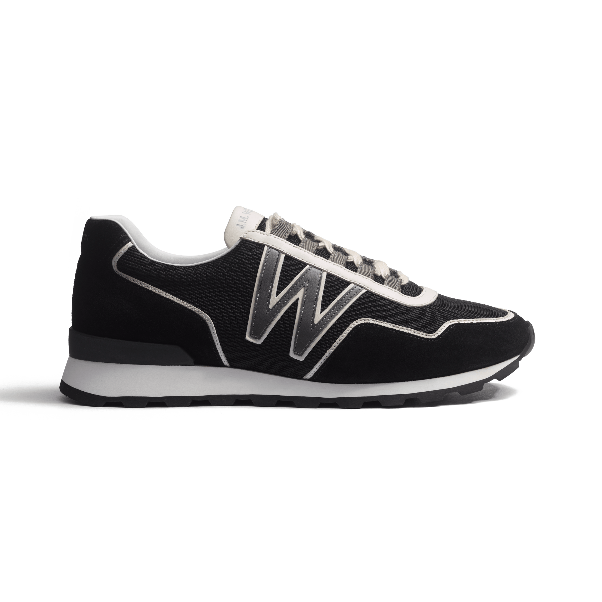 On My Way Ghillies Sneaker [Men Black nylon canvas & black suede calfskin and off white and dark grey sport calfskin details]