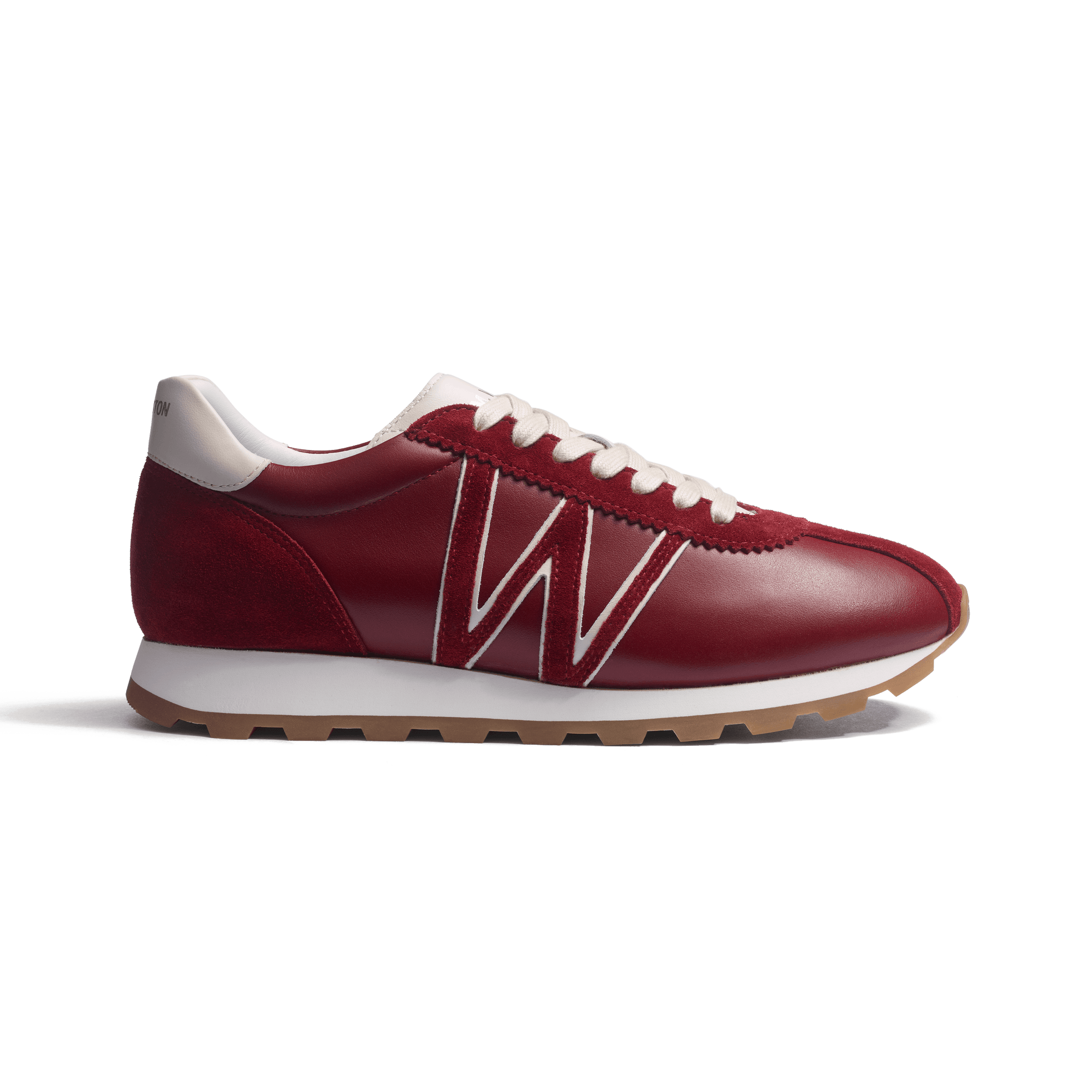 Basket On My Way [femme cuir veau sport bordeaux & blanc, cuir veau velours bordeaux]