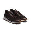 Basket On My Way Knit [homme maille nylon marron et cuir veau sport marron]