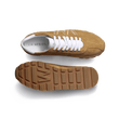 Basket On My Way [cuir veau velours sable & details cuir veau sport blanc]