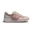 Basket On My Way Ghillies [femme maille nylon beige détails cuir veau sport blanc & rose]