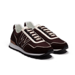 Basket On My Way Ghillies [homme Maille nylon bordeaux & cuir velours marron foncé détails en cuir veau sport blanc & marron]