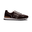 Basket On My Way Ghillies [homme Maille nylon bordeaux & cuir velours marron foncé détails en cuir veau sport blanc & marron]