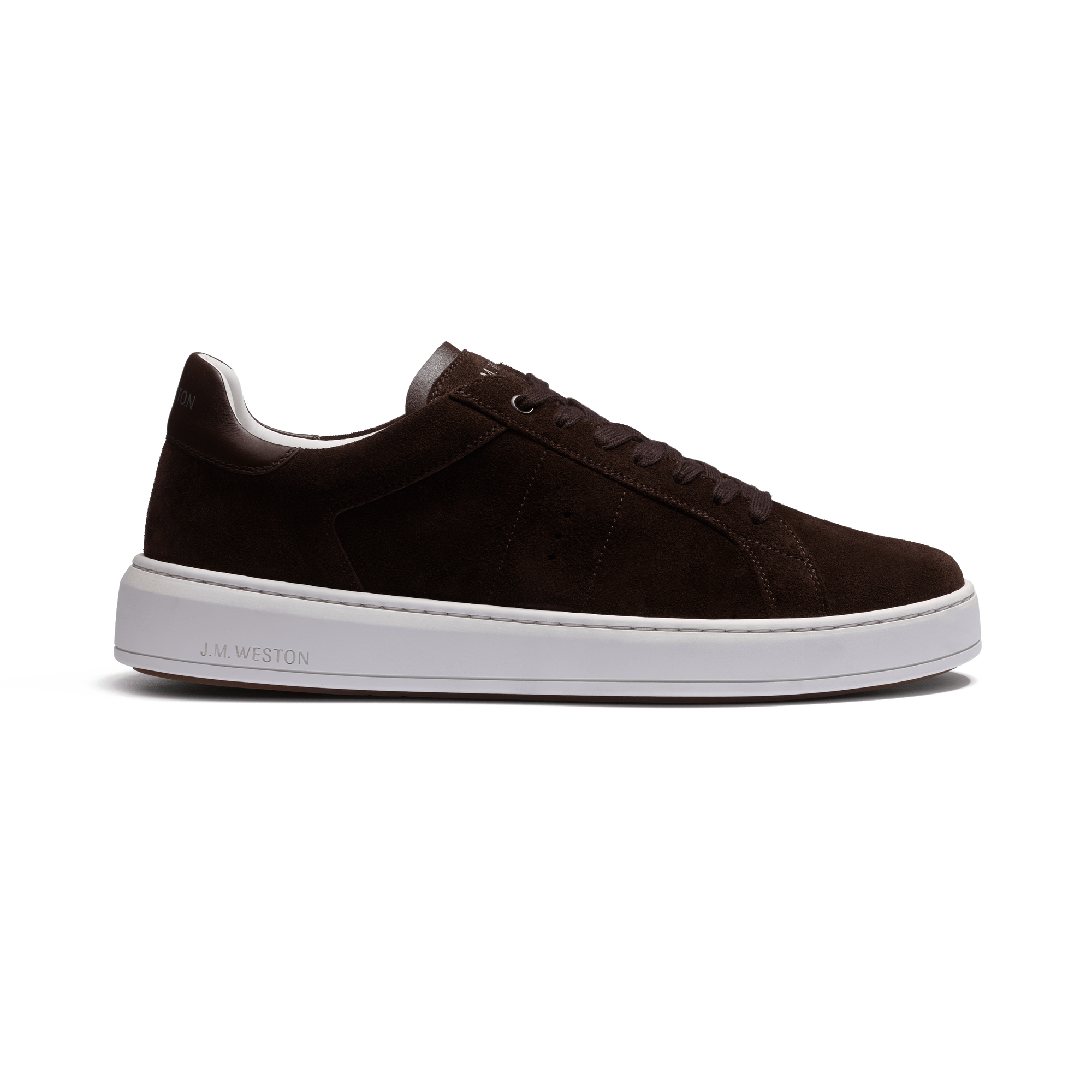 Basket On Time [cuir veau velours marron foncé]